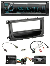 Автомагнитола Kenwood Bluetooth, DAB, USB для Ford Mondeo/S-Max 2007–2014, черная