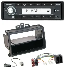 Continental USB MP3 AUX 1DIN Autoradio für Hyundai i20 08-11 Rubber-Touch Ablage