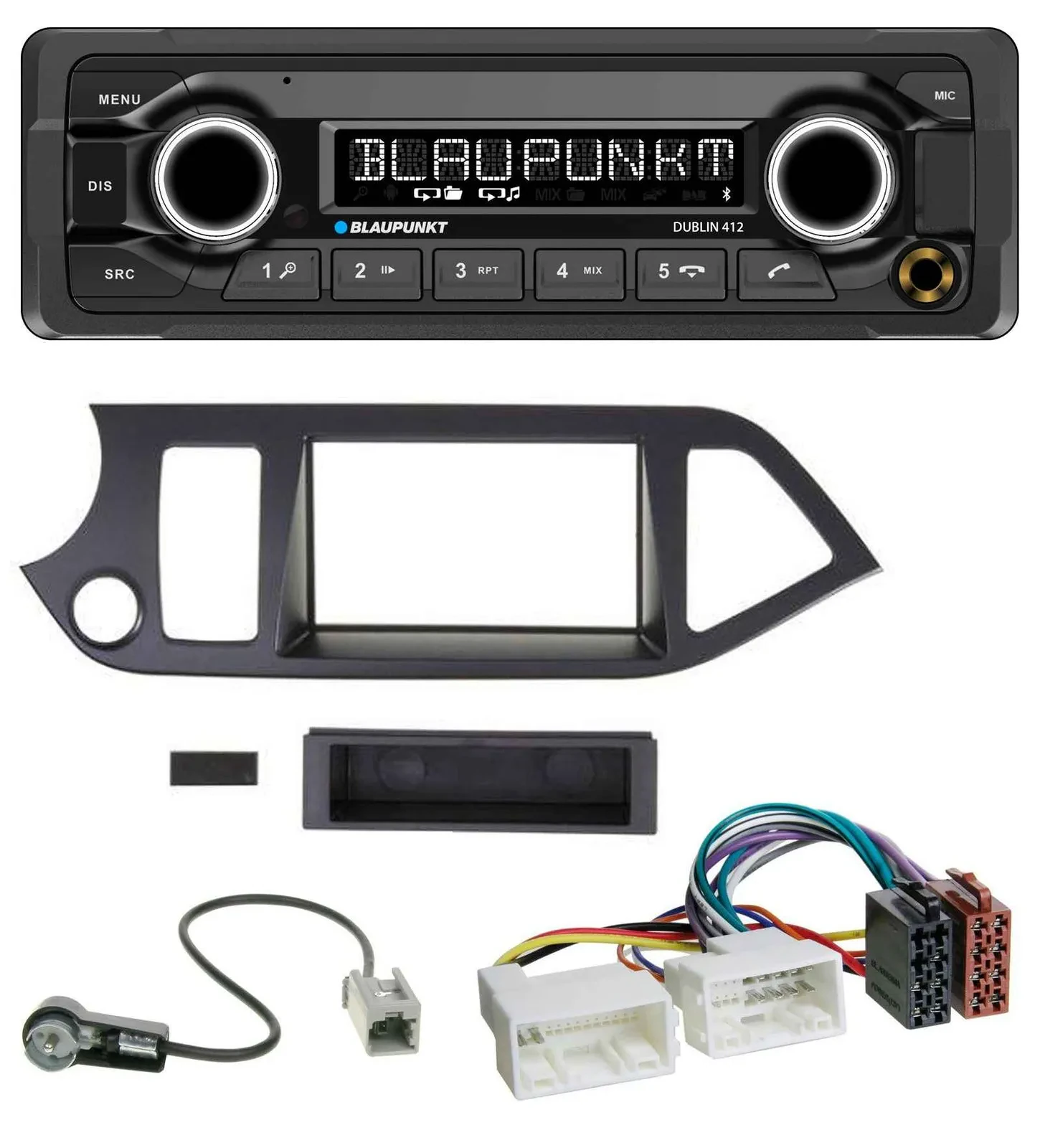 Автомагнитола для Kia Picanto (с 2011) Blaupunkt Bluetooth, USB, AUX, MP3