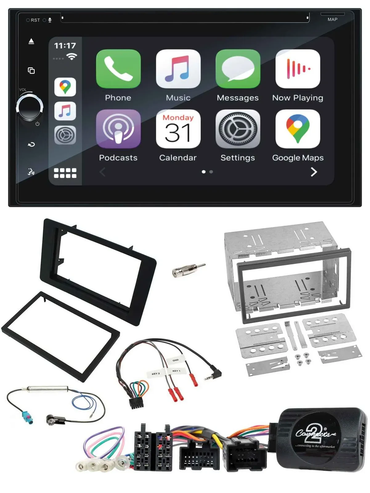 Blaupunkt DAB USB Bluetooth Lenkrad 2DIN TMC Navigation für Saab 9-5 2008-2010