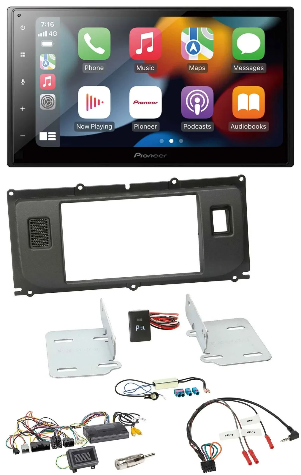 Pioneer DAB Bluetooth 2DIN USB Lenkrad Autoradio für Land Rover Evoque 2011-2013