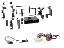 Einbauset Doppel DIN Autoradio für Nissan Versa Tiida C11 2007-2011 schwarz glän