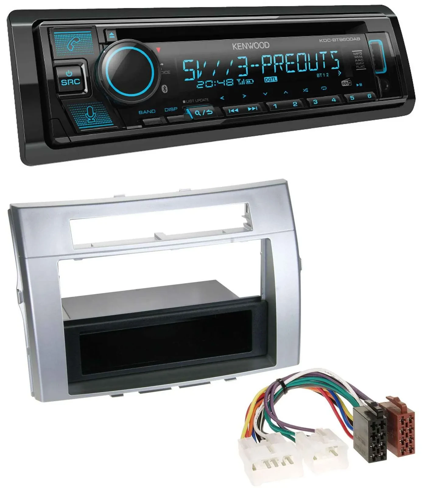 Автомагнитола Kenwood Bluetooth USB CD MP3 DAB для Toyota Corolla Verso 2004–2009