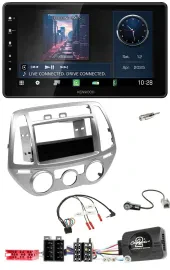 Kenwood Lenkrad Bluetooth USB DAB Autoradio für Hyundai i20 2012-2014 silber man