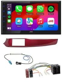 JVC Bluetooth USB MP3 2DIN DAB Autoradio für Alfa Giulietta 10-13 rot glänzend