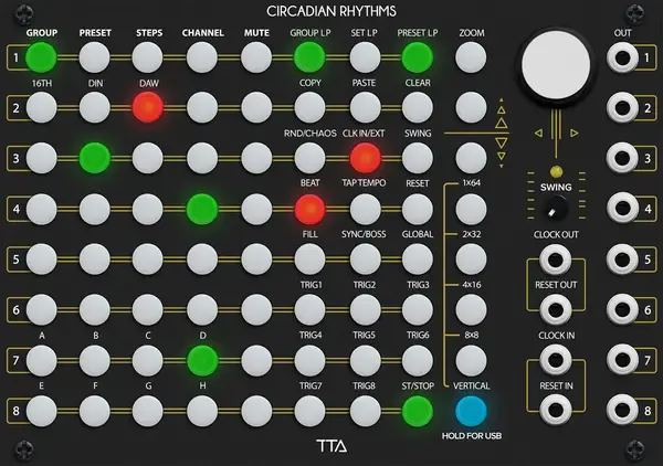 Секвенсор Tiptop Audio Circadian Rhythms Grid Sequencer Black