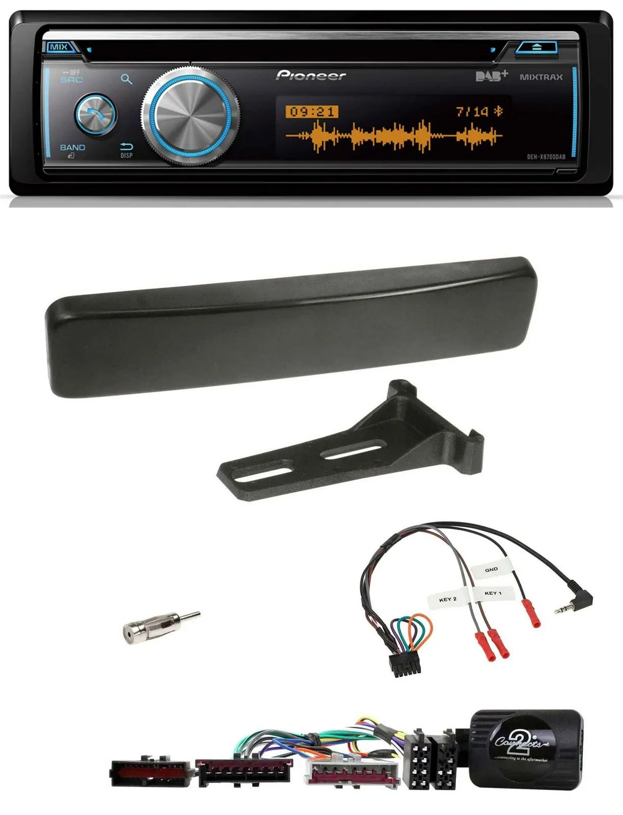 Pioneer Lenkrad DAB USB CD Bluetooth Autoradio für Ford Focus Mondeo schwarz