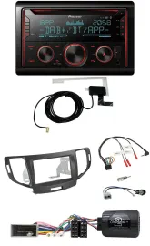 Pioneer 2DIN Lenkrad DAB USB CD Bluetooth Autoradio für Honda Accord 2008-2015 a