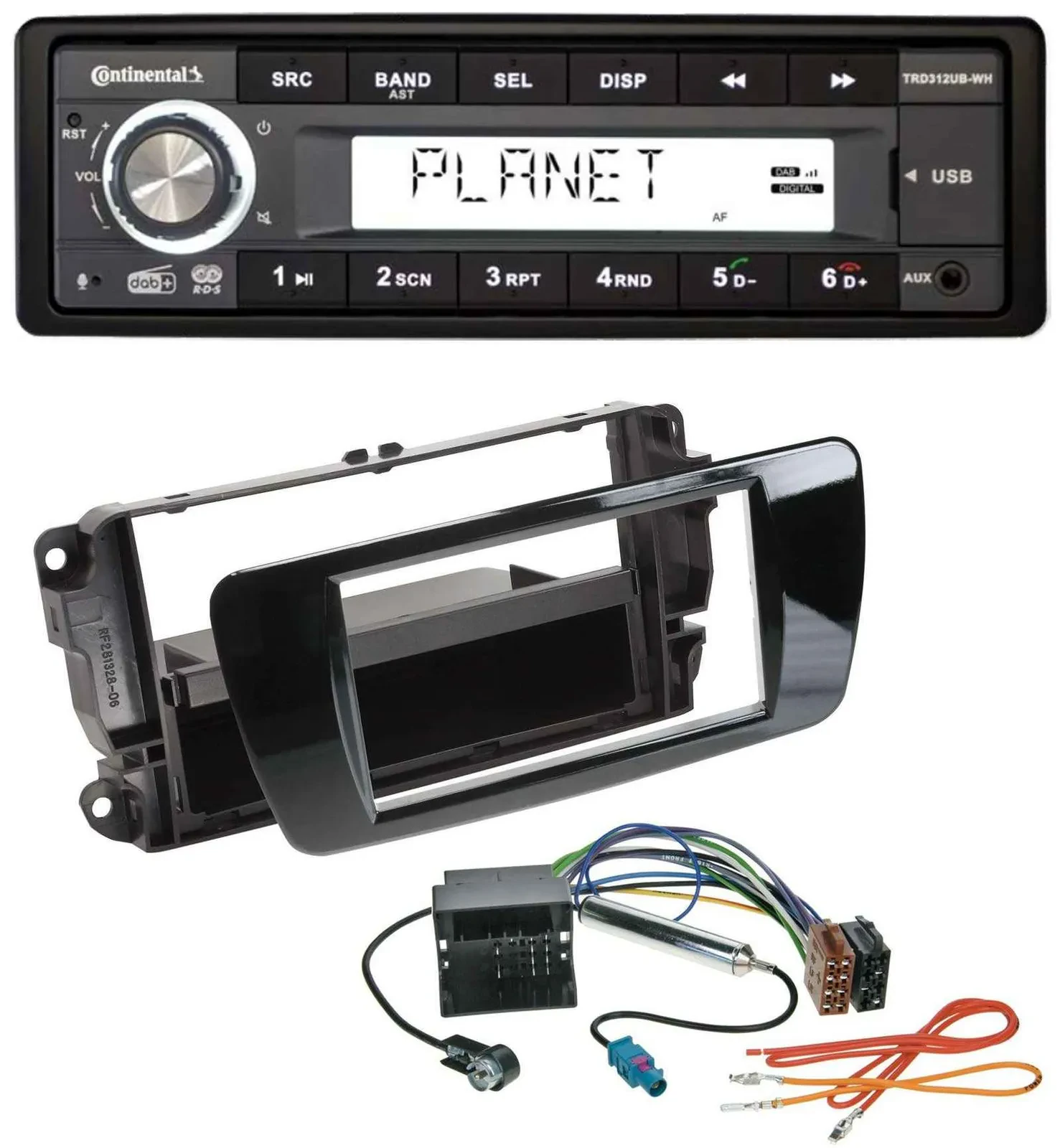Continental USB 1DIN AUX DAB MP3 Autoradio für Seat Ibiza ab 08 Klavierlack schw