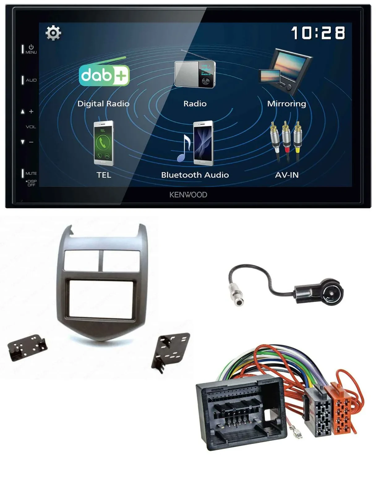 Автомагнитола для Chevrolet Aveo/Sonic (с 2011) Kenwood 2 DIN Bluetooth USB DAB MP3