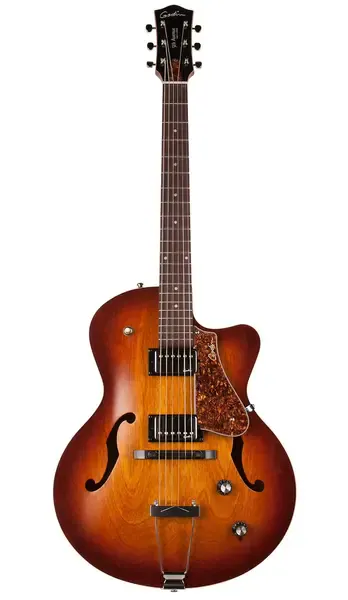 Электрогитара полуакустическая Godin 5th Avenue CW Kingpin II HB Hollowbody Cognac Burst