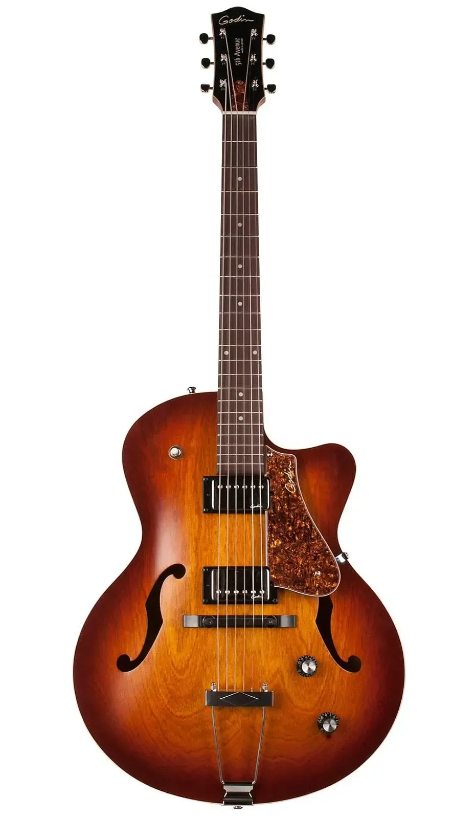 Электрогитара полуакустическая Godin 5th Avenue CW Kingpin II HB Hollowbody Cognac Burst