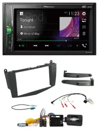Pioneer 2DIN Lenkrad DAB USB Bluetooth Autoradio für Mercedes C-Klasse 07-11 W20