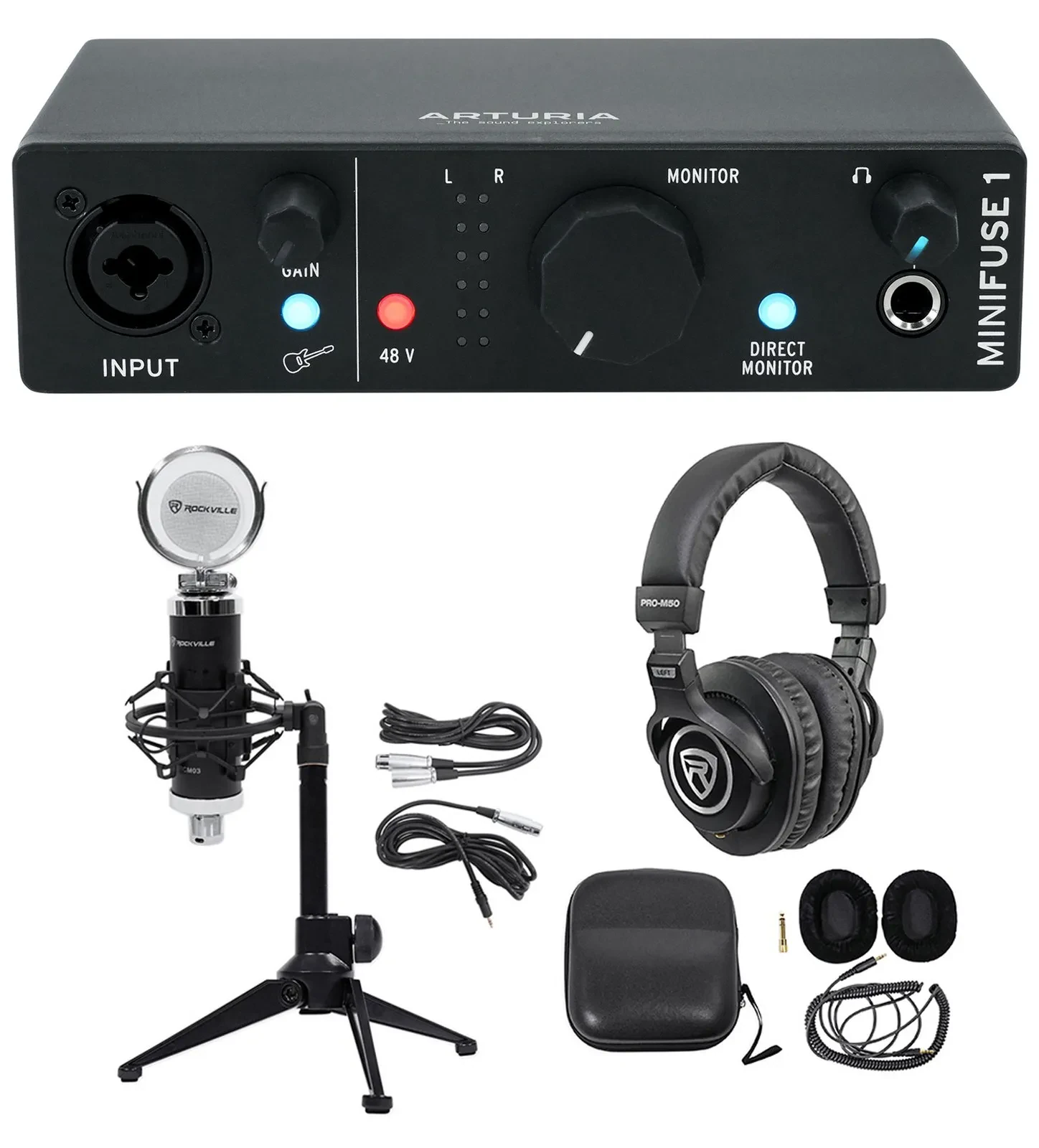 Arturia Minifuse 1-Person Podcast Podcasting Bundle w/ Microphone+Headphones