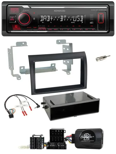 Kenwood Lenkrad Bluetooth USB DAB Autoradio für Fiat Ducato 06-08 schwarz