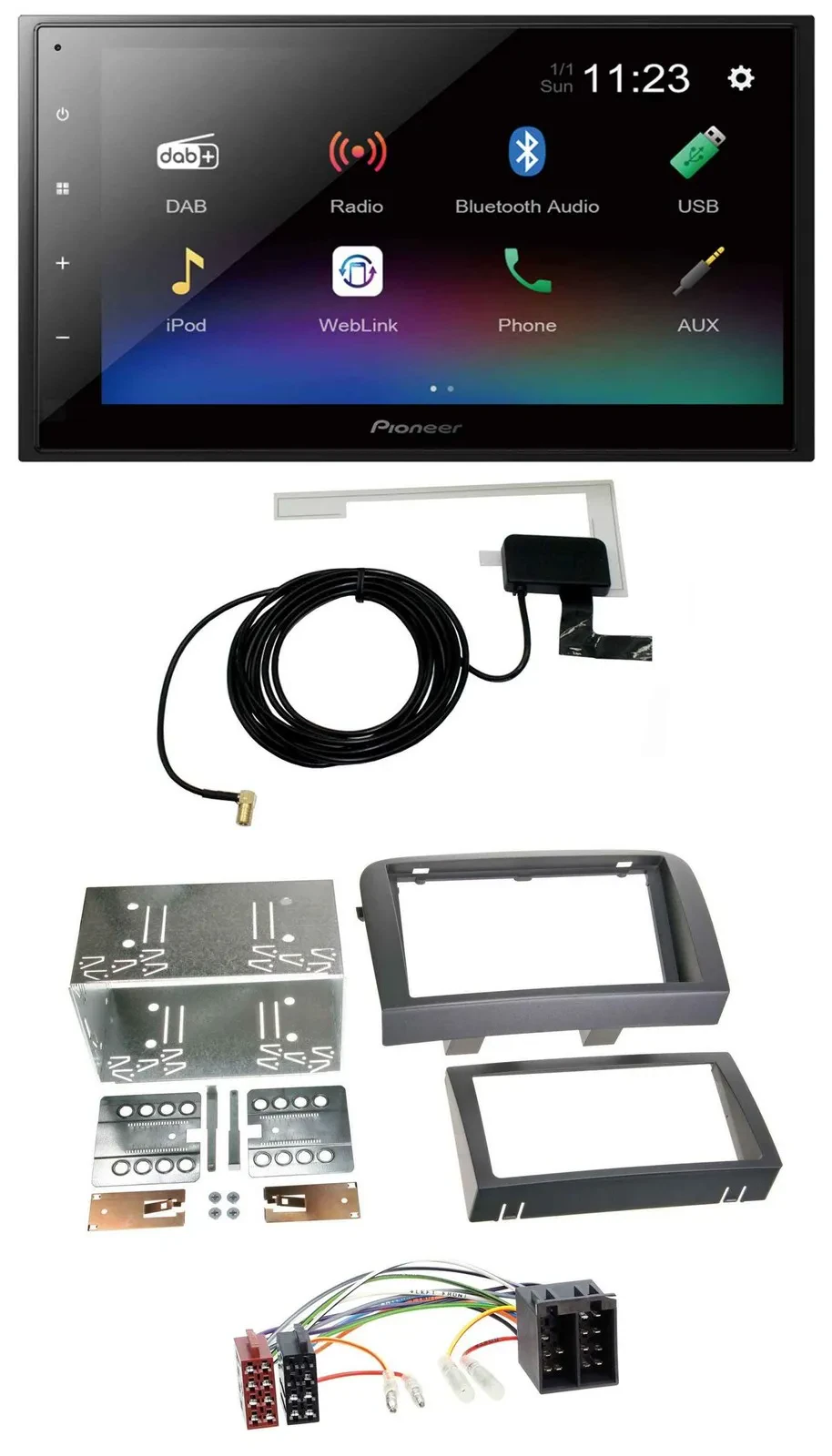 Автомагнитола для Fiat Croma Pioneer 2DIN, DAB, Bluetooth, USB, MP3