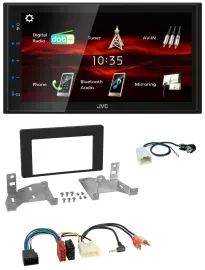 JVC USB Bluetooth MP3 DAB 2DIN Autoradio für Toyota Aygo ab 2022 AB7 schwarz