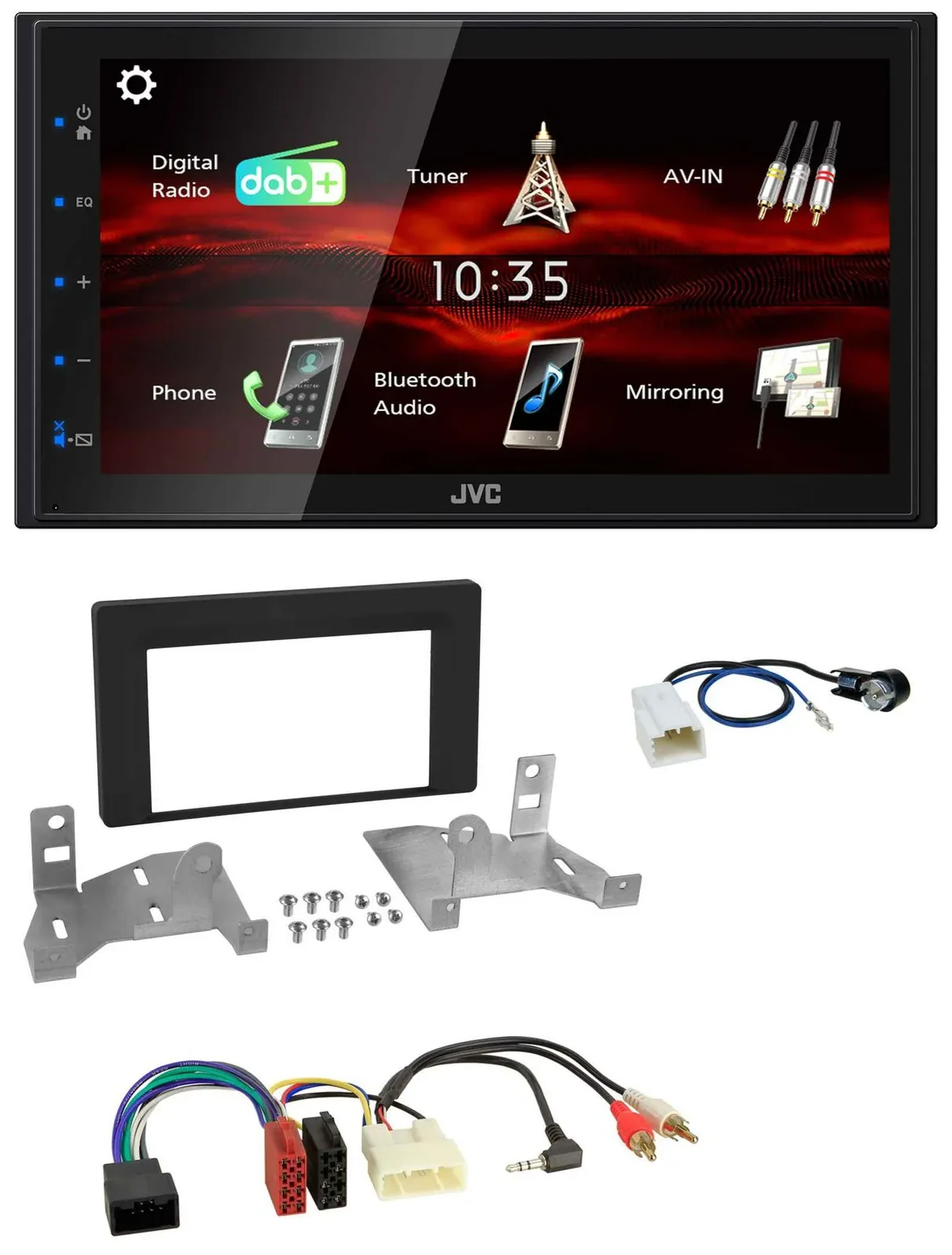 JVC USB Bluetooth MP3 DAB 2DIN Autoradio für Toyota Aygo ab 2022 AB7 schwarz