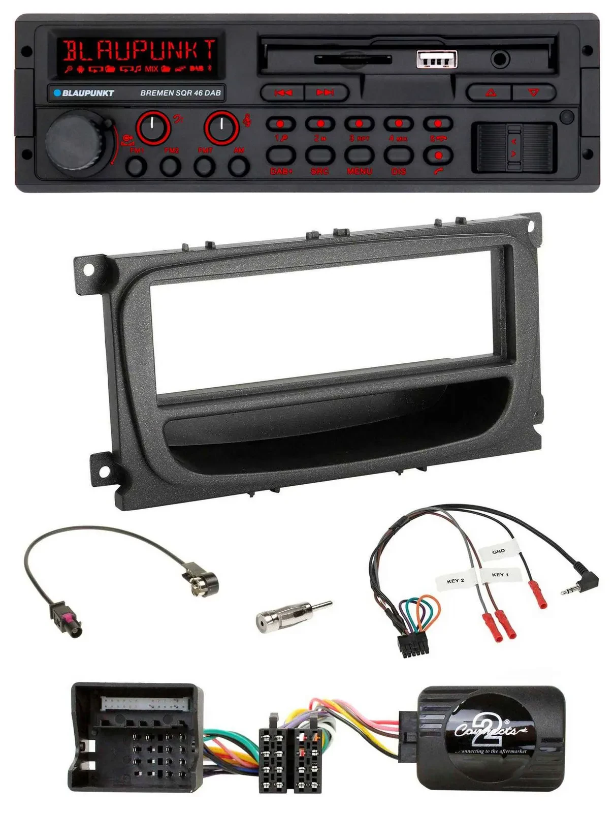 Blaupunkt SD Lenkrad USB Bluetooth DAB Autoradio für Ford Mondeo S-Max 07-14 sch