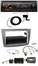 Автомагнитола для Alfa Romeo MiTo 2014–2018 (955) Pioneer DAB, USB, Bluetooth, поддержка кнопок на руле, серебристая