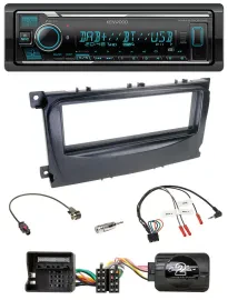 Kenwood Bluetooth Lenkrad DAB USB Autoradio für Ford S-Max Mondeo 07-14 schwarz