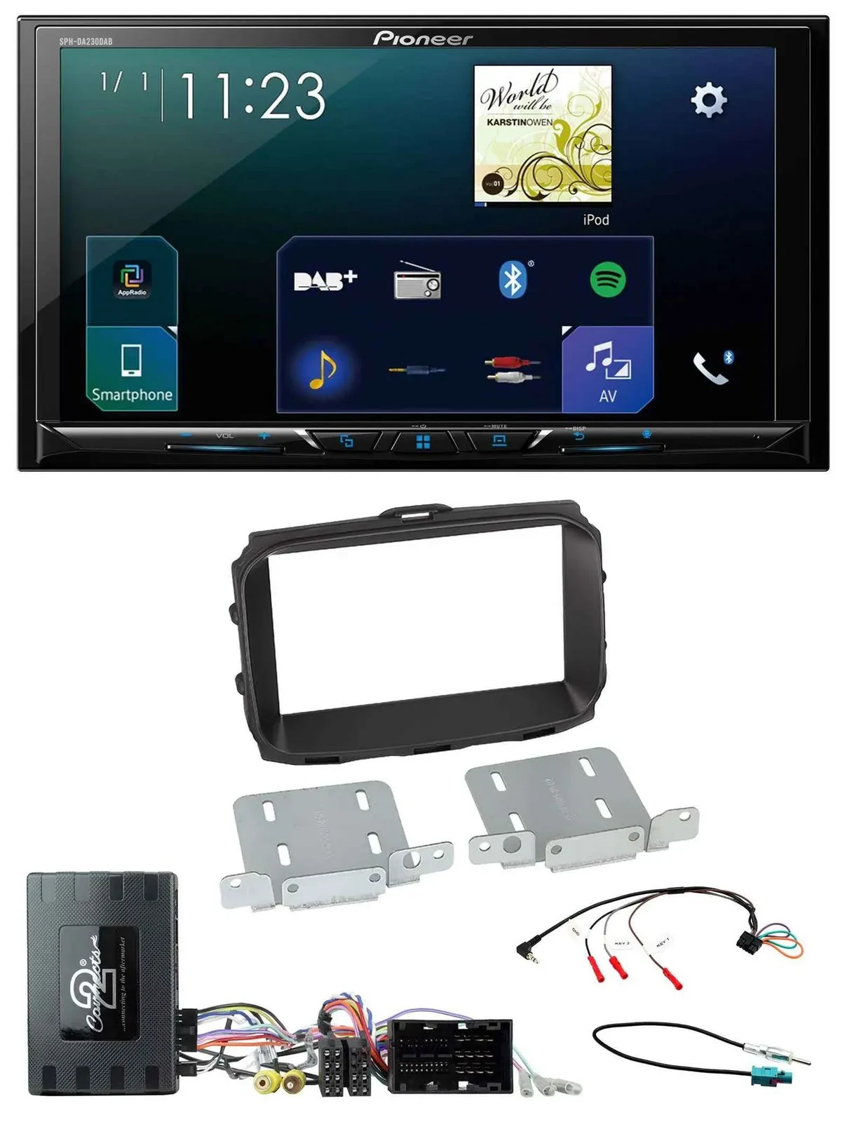 Pioneer Lenkrad Bluetooth USB 2DIN DAB Autoradio für Alfa Giulietta Infoadapter