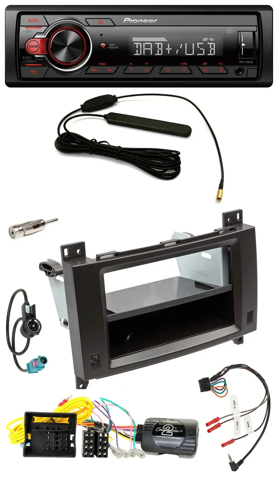 Pioneer MP3 DAB 1DIN Lenkrad USB Autoradio für Mercedes Vito W447 ab 14 Audio 10