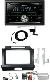 Автомагнитола для Kia Sportage (2010–2015) Pioneer CD USB Bluetooth DAB 2DIN с поддержкой управления на руле