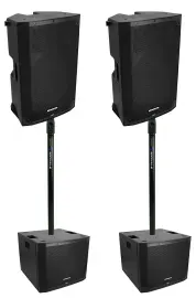 (2) Mackie Thump15 V4 15” Active DJ PA Speakers w/Bluetooth+Thump15S V4 15" Subs