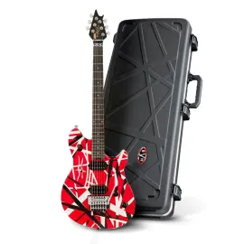 EVH Wolfgang Special Striped Electric Guitar Red Black and White with Case