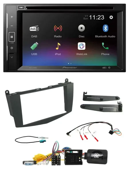 Pioneer Bluetooth Lenkrad USB 2DIN DAB DVD Autoradio für Mercedes C-Klasse 07-11