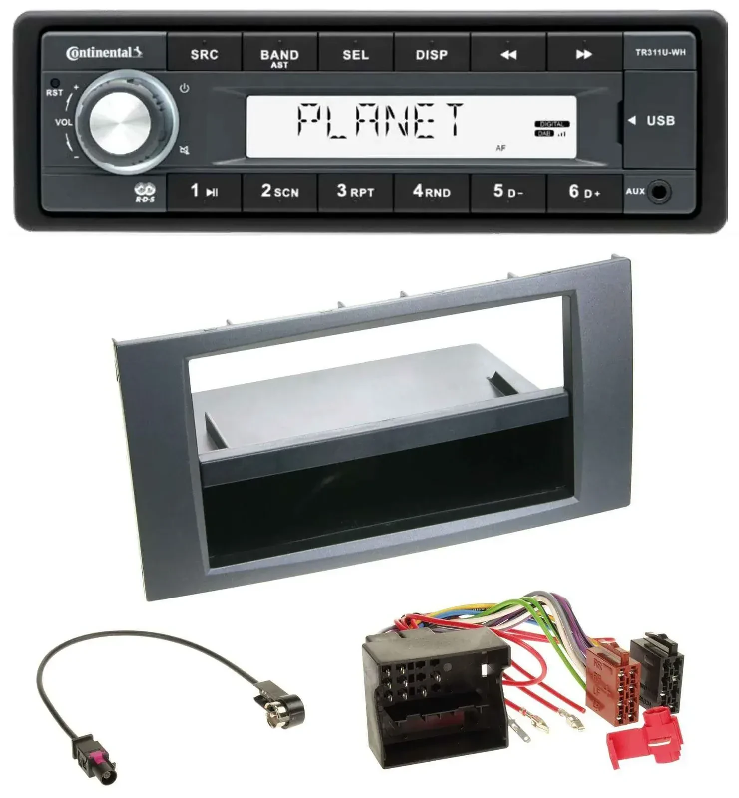 Continental USB MP3 AUX 1DIN Autoradio für Ford Fusion Kuga Transit 05-12 anthra