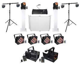 DJ Package Facade+Totems+Stands+Par Lights+Moving Heads+Fogger+Hazer+Controller