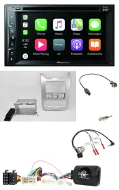 Автомагнитола Pioneer 2 DIN, USB, DVD, Bluetooth, DAB, для Dacia (с 2012), серебристая