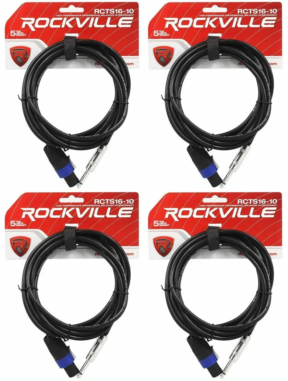 Спикерный кабель Rockville RCTS1610 Black 3 м (4 штуки)