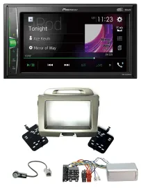 Pioneer 2DIN Lenkrad DAB USB Bluetooth Autoradio für Kia Sportage 3 2010-2015 si