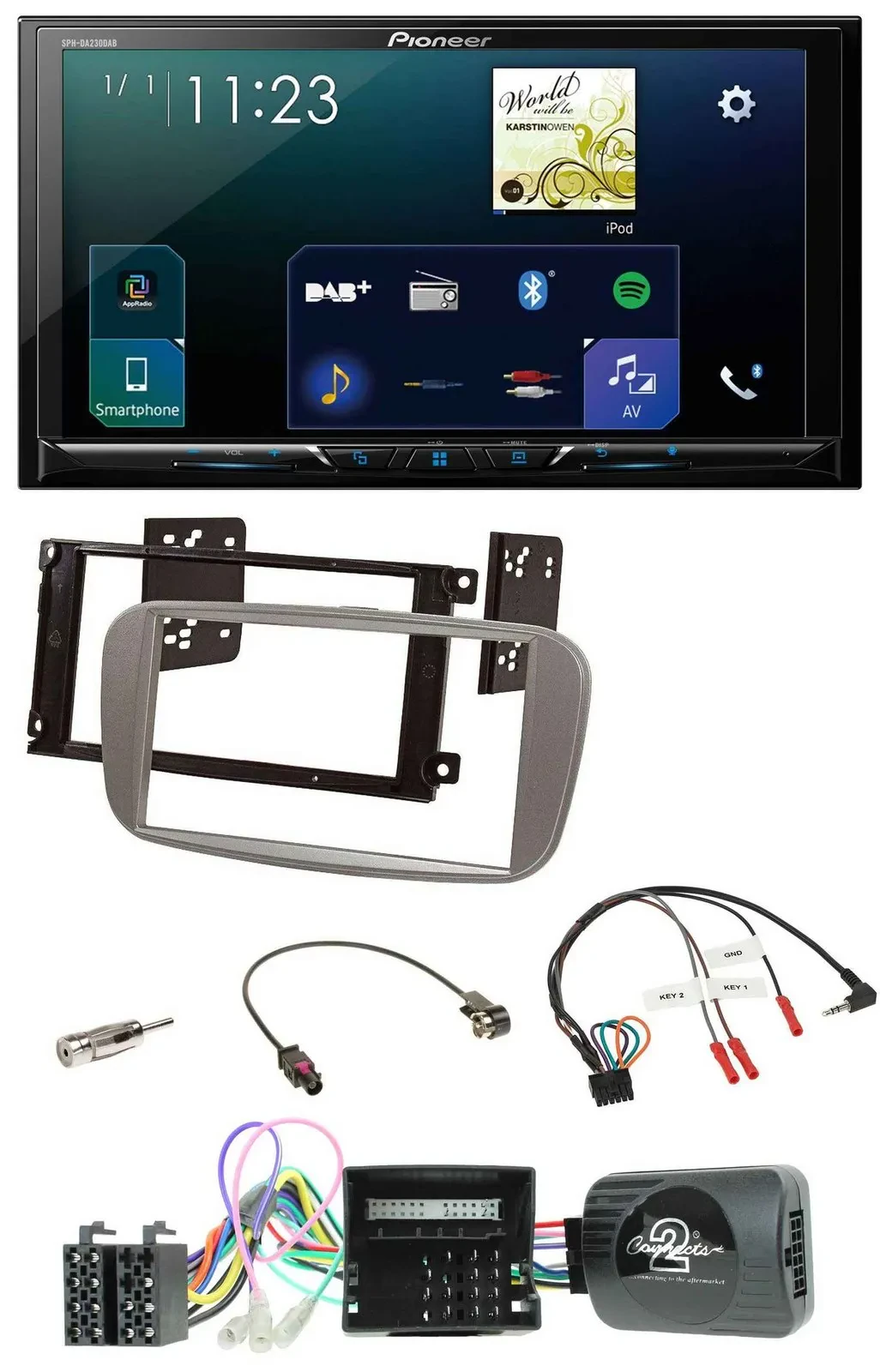 Pioneer Lenkrad Bluetooth USB 2DIN DAB Autoradio für Ford Mondeo S-Max 2007-14 C
