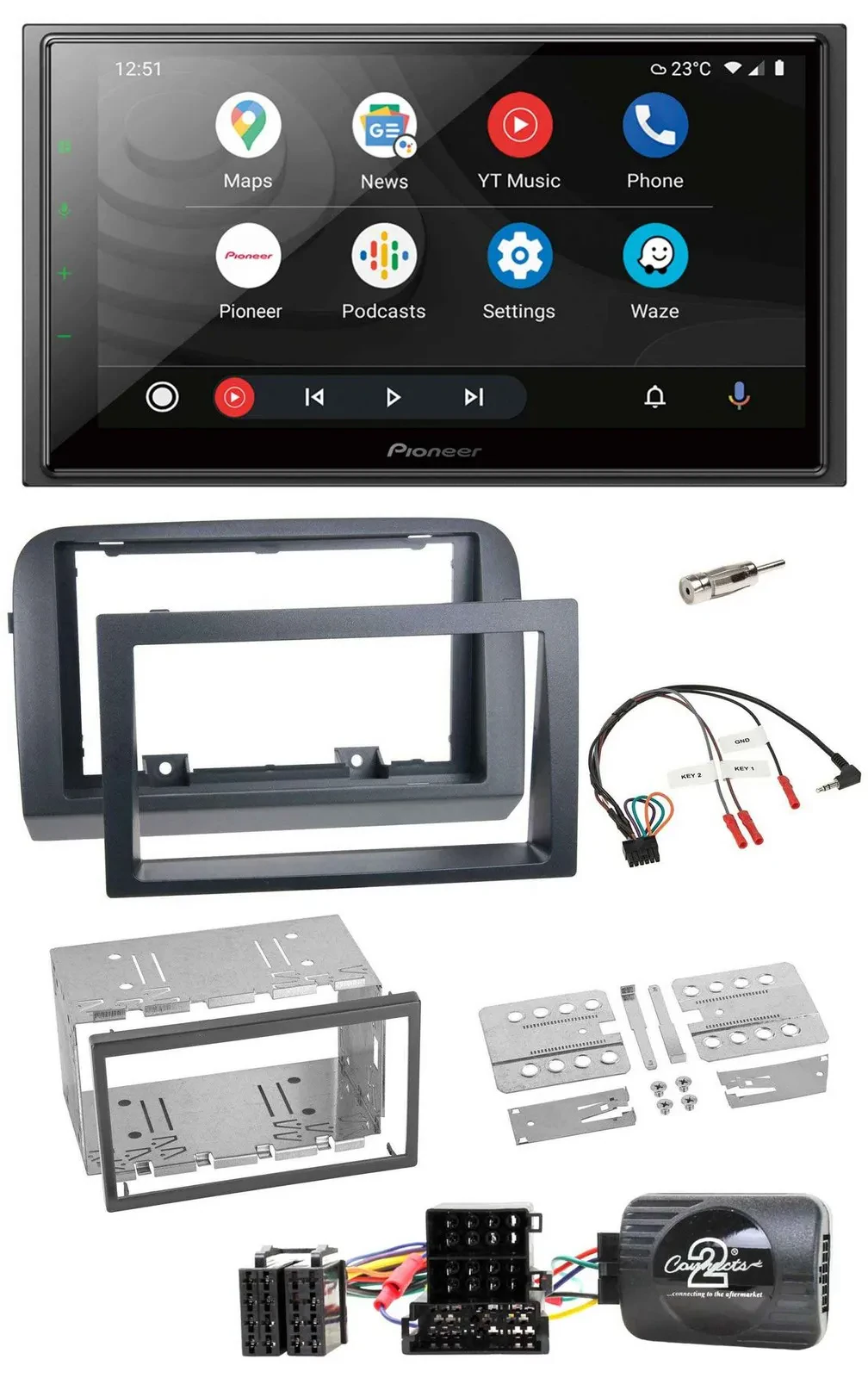 Автомагнитола Pioneer 2DIN DAB Bluetooth USB для Fiat Croma (2005–2010)