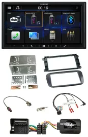 Alpine Bluetooth 2DIN Lenkrad DAB USB Autoradio für Ford Focus C Max Galaxy Prof