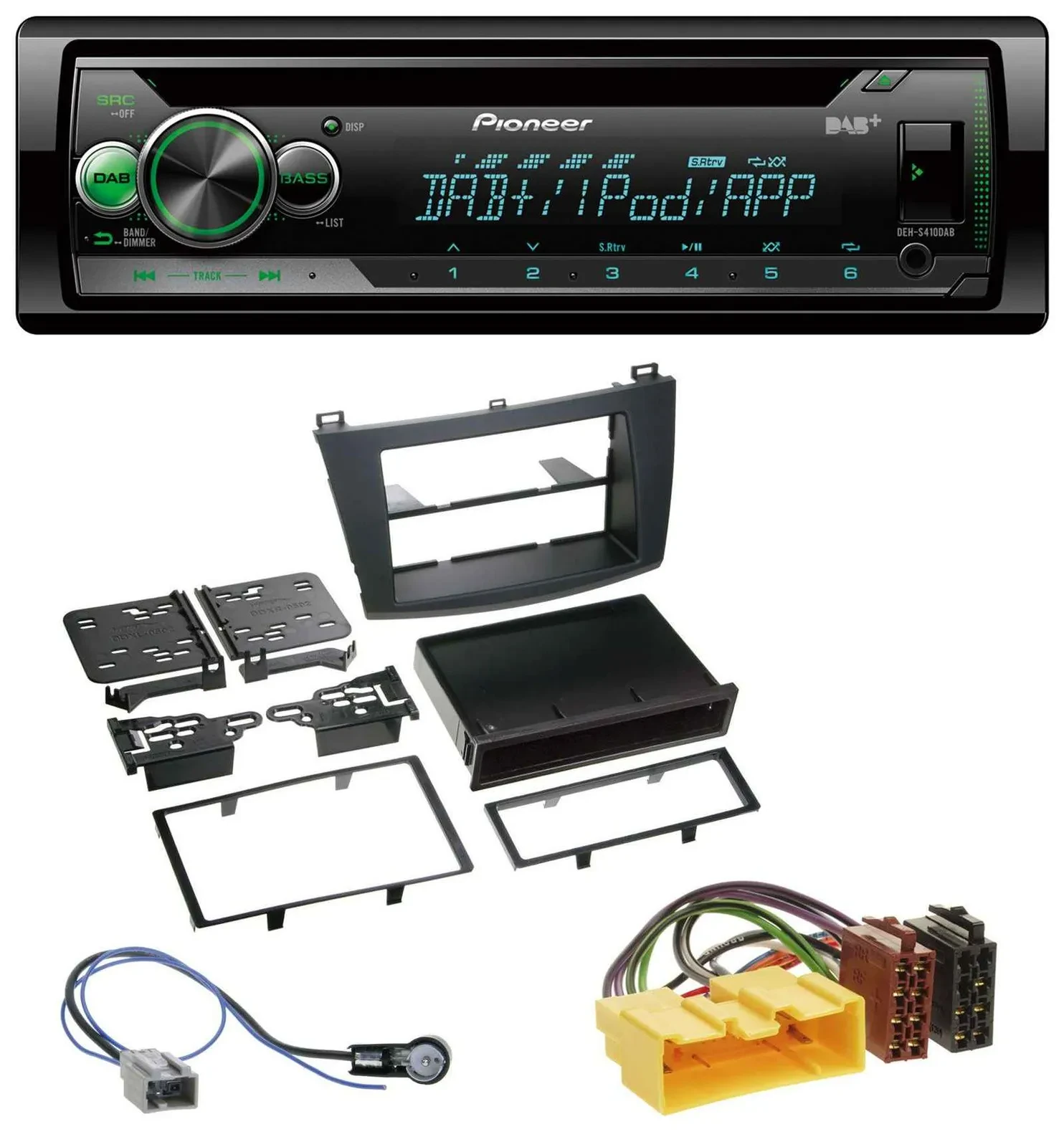 Pioneer USB MP3 DAB AUX CD Autoradio für Mazda 3 (ab 2009)