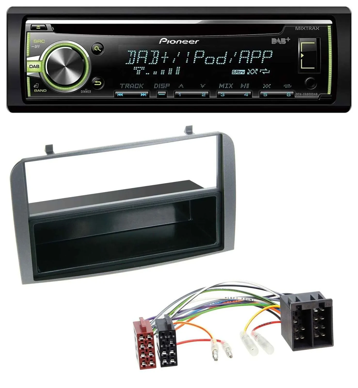 Автомагнитола Pioneer DAB, CD, USB, MP3, AUX для Alfa Romeo 147/GT, антрацит, с карманом