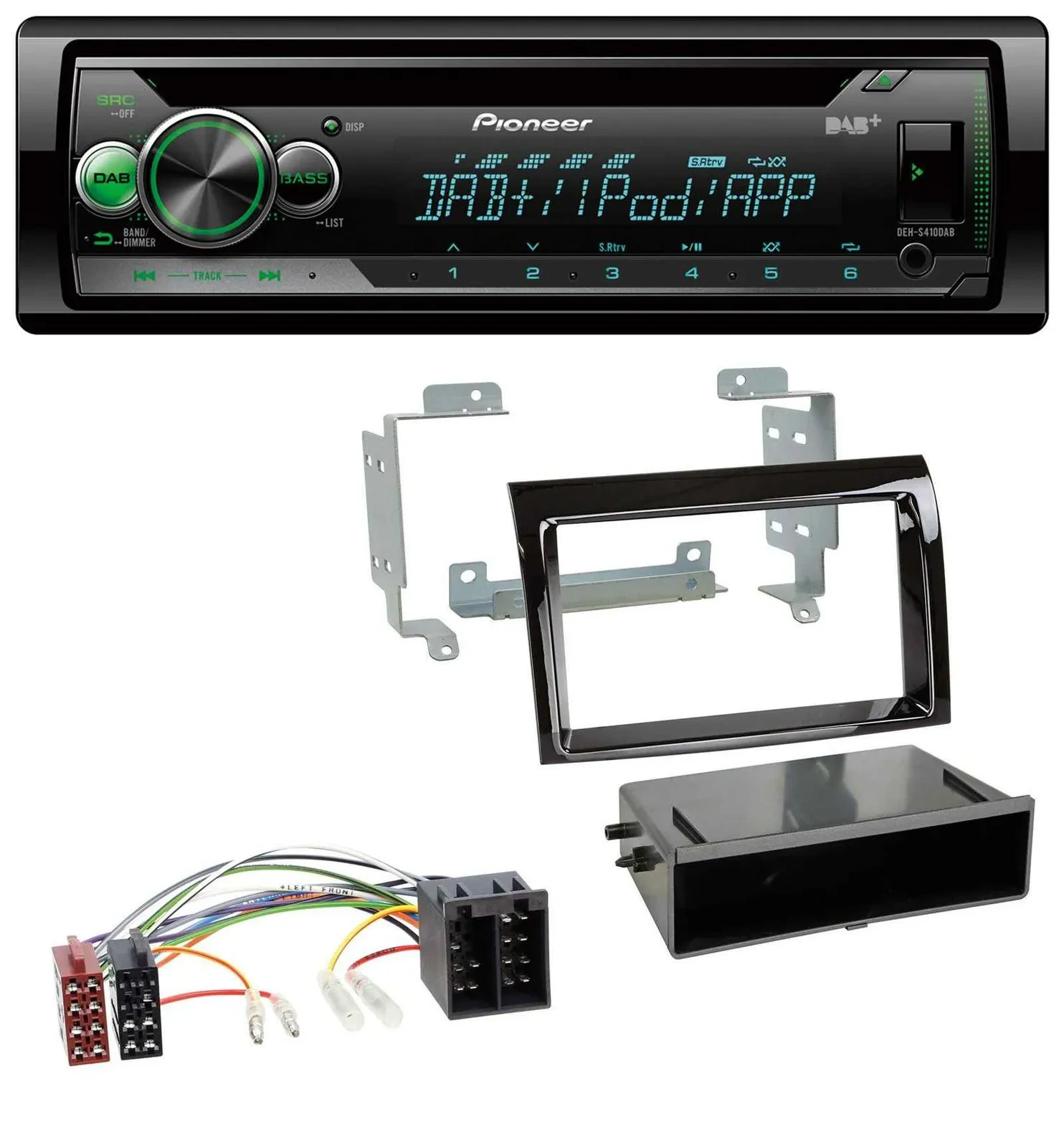 Автомагнитола Pioneer USB MP3 DAB AUX CD для Fiat Ducato (2006–2010), черный глянец