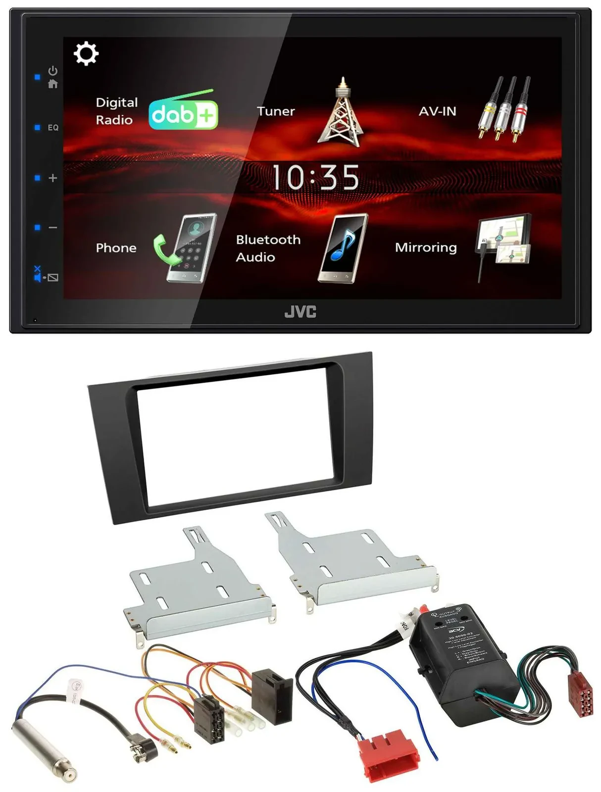 JVC USB Bluetooth MP3 DAB 2DIN Autoradio für Audi A4 B5 99-01 Symphony Bose Akti
