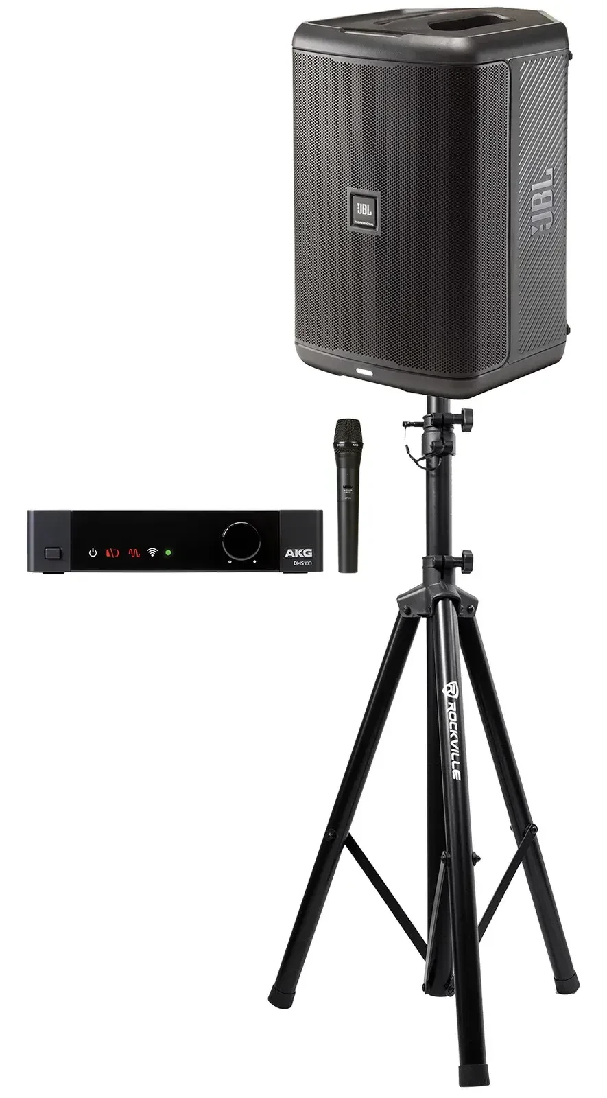 JBL EON ONE COMPACT Rechargeable 8" Personal PA Speaker+AKG Wireless Mic+Stand