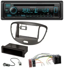 Kenwood Bluetooth DAB CD MP3 USB Autoradio für Hyundai i10 2008-2013 dunkelsilbe