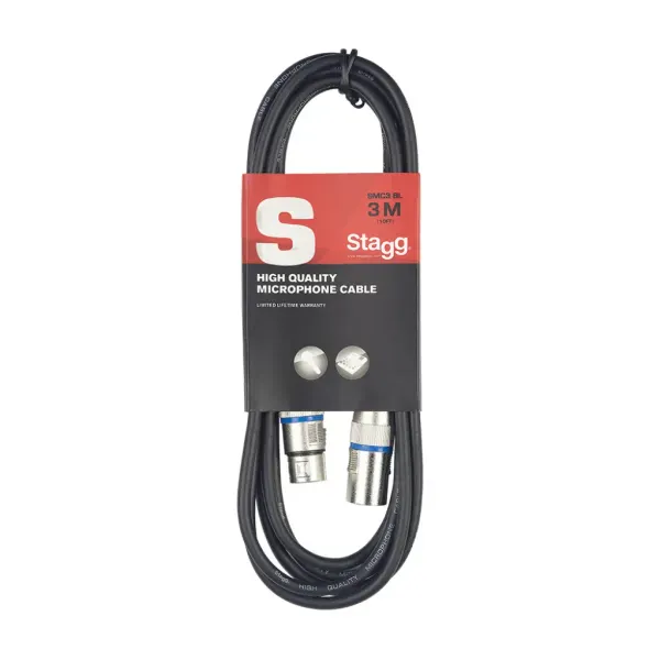 Микрофонный кабель Stagg SMC3 BL Black 3 м