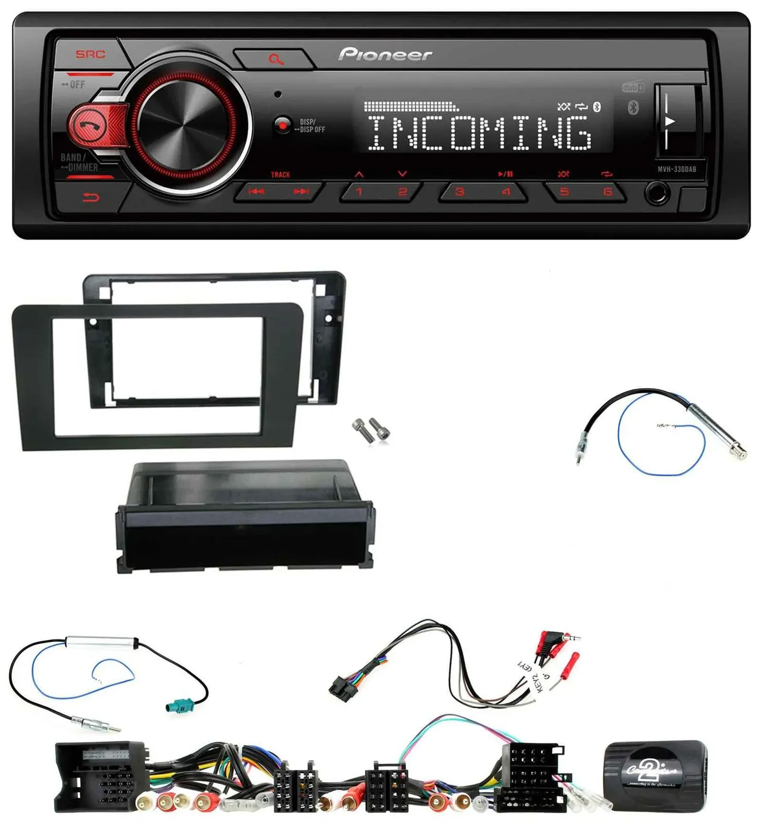 Pioneer Bluetooth USB DAB Lenkrad Autoradio für Audi A3 8P 2003-2012 Aktivsystem