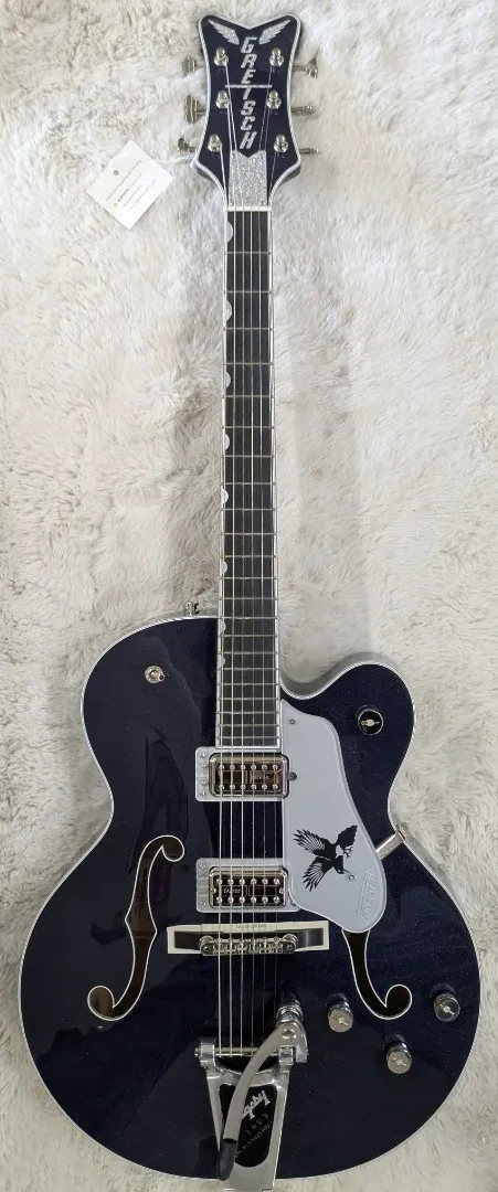 Б/У Электрогитара Gretsch G6136T-RR Rich Robinson Signature Magpie с тремоло Bigsby, Raven's Breast Blue