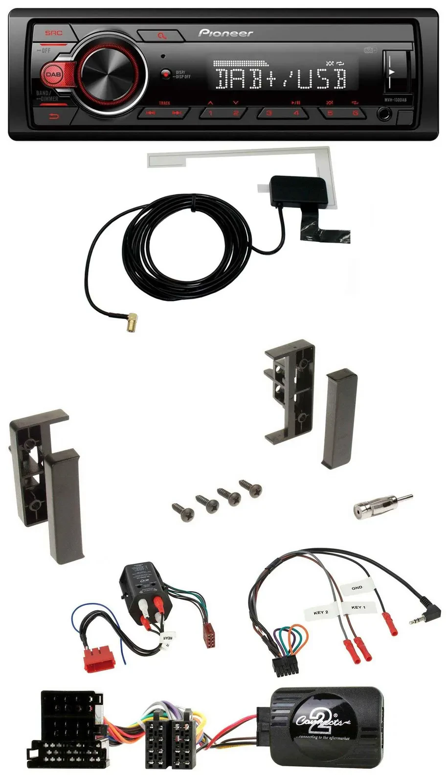 Pioneer 1DIN MP3 DAB USB Lenkrad Autoradio für Audi A3 A4 A6 99-00 BOSE-Vollakti