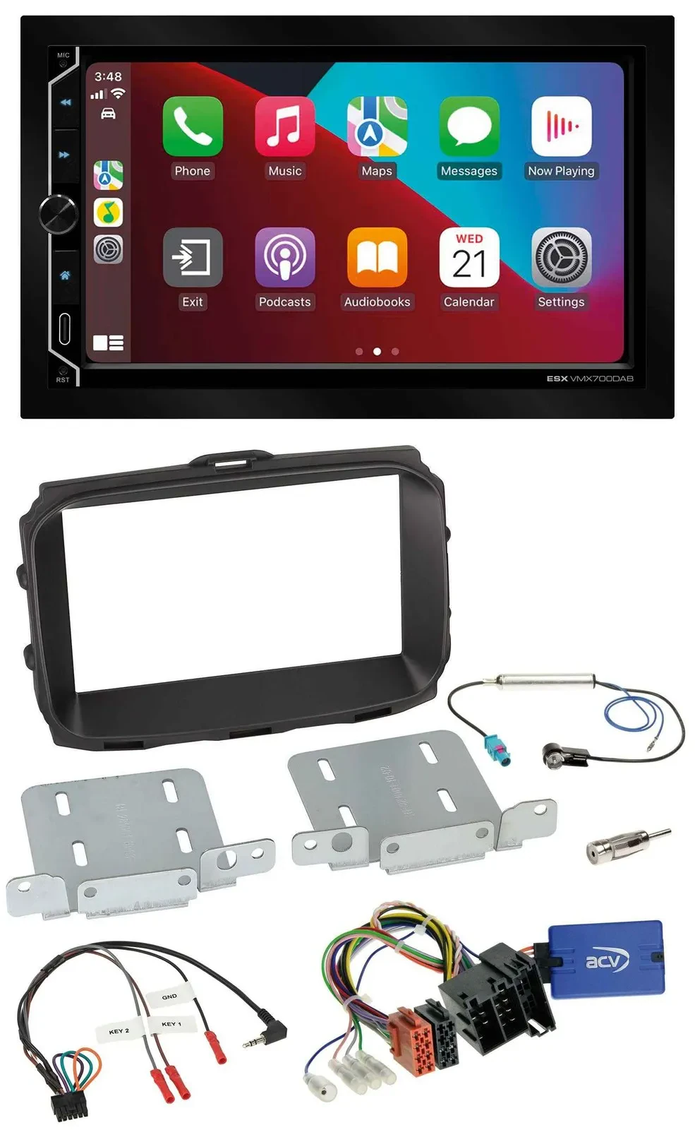 ESX 2DIN DAB USB Lenkrad Bluetooth Autoradio für Alfa Romeo Giulietta 2013-2021